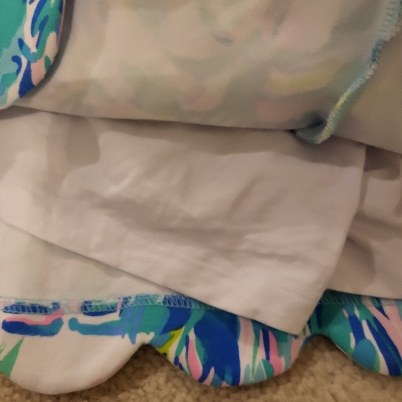 Lilly Pulitzer Collette Scalloped Mini Skort Zanzibar Blue & Pink Size 10 - Picture 10 of 12